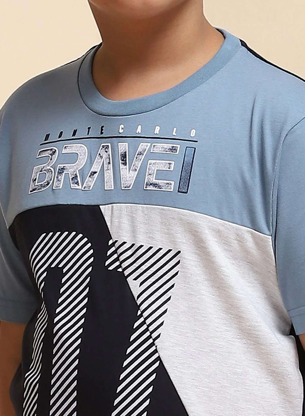 Boys Blue Printed Bermuda Set - Image 6