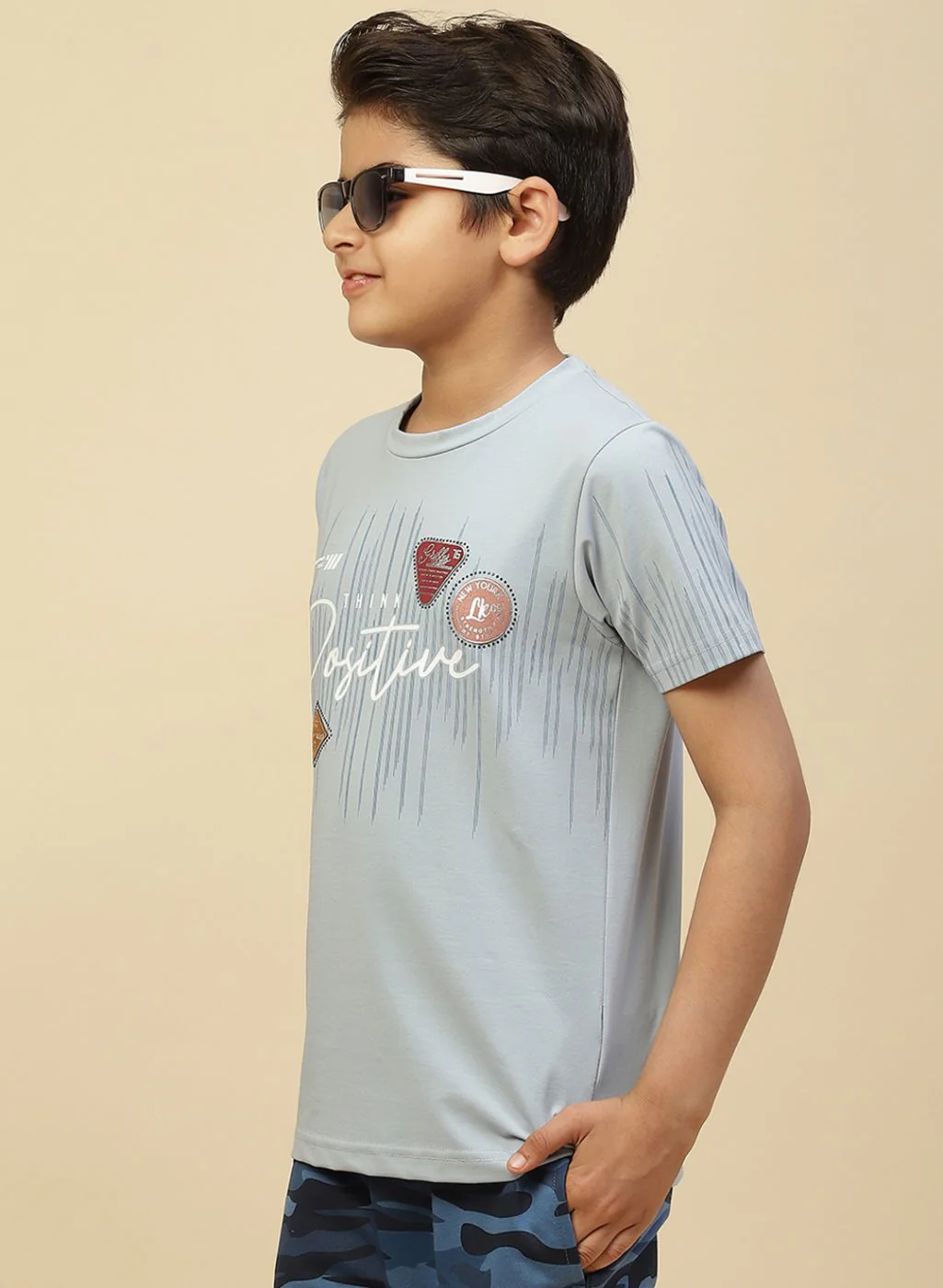 Boys Blue Printed T-Shirt - Image 2