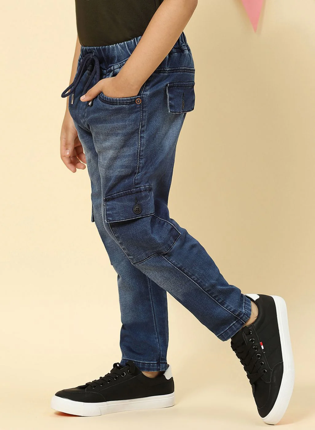 Boys Blue Regular Fit Jogger - Image 3