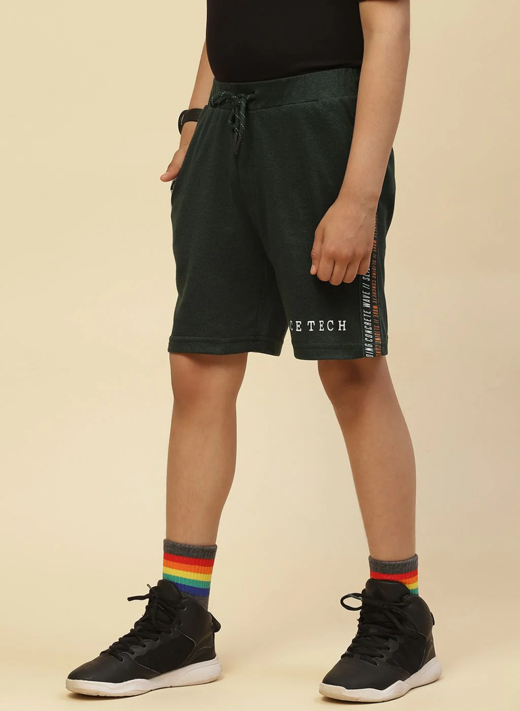 Boys Green Printed Bermuda - Image 3