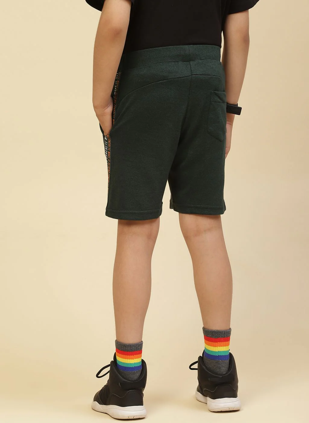 Boys Green Printed Bermuda - Image 5