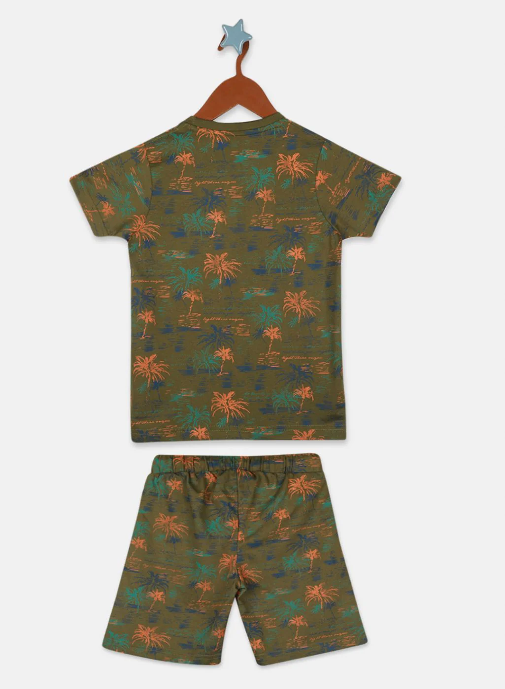 Boys Green Printed Bermuda Set - Image 2