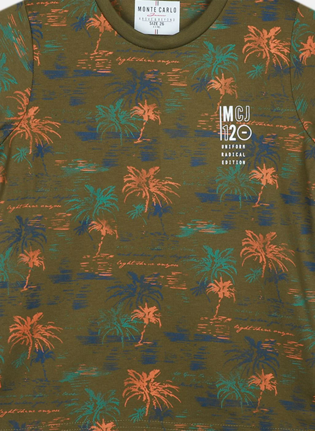 Boys Green Printed Bermuda Set - Image 4