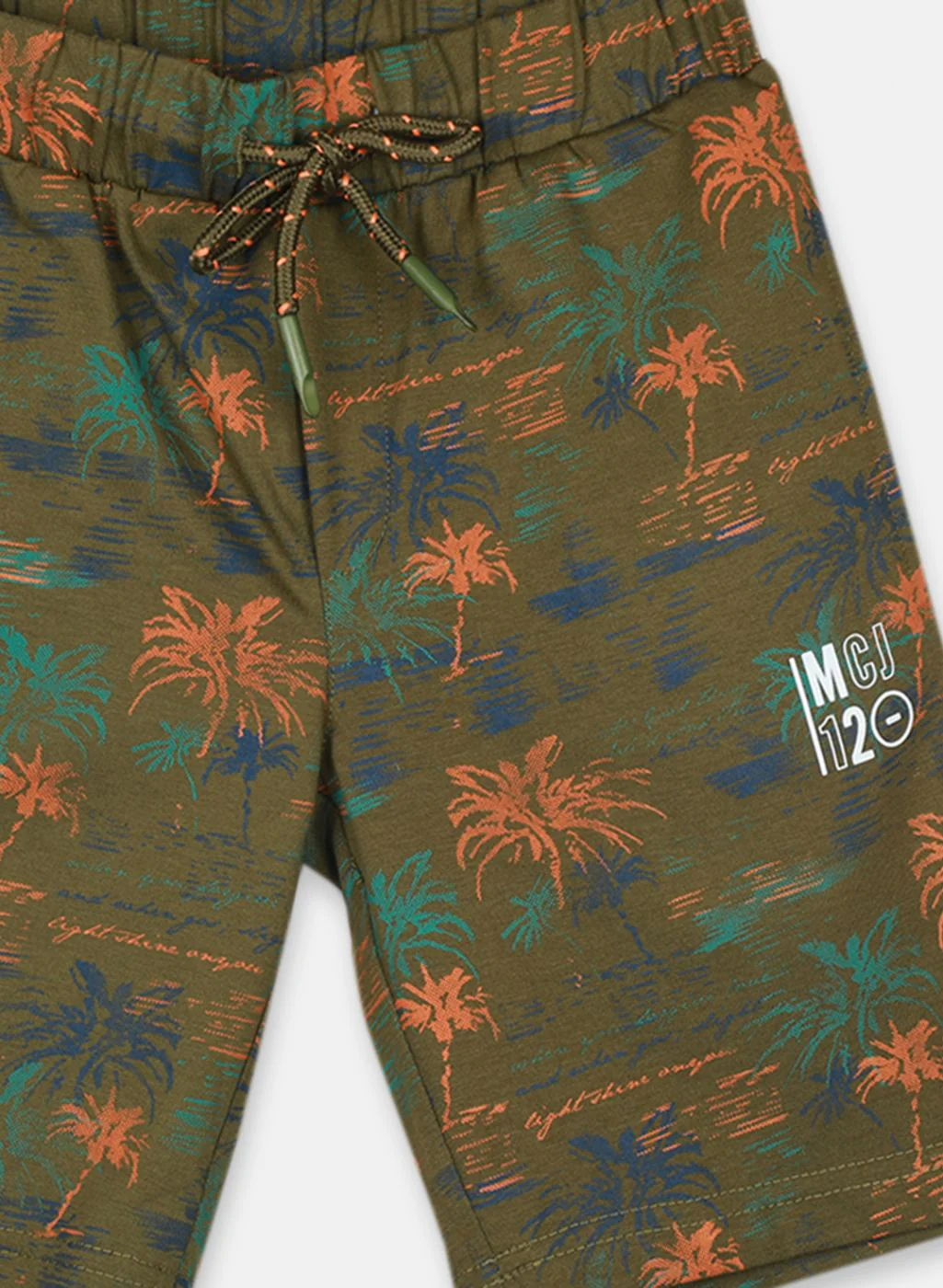 Boys Green Printed Bermuda Set - Image 6