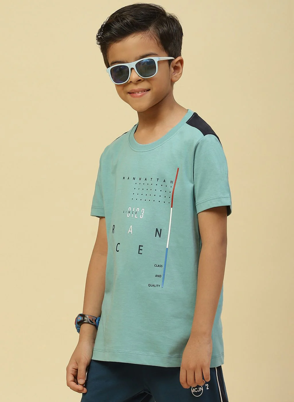 Boys Green Printed T-Shirt - Image 3