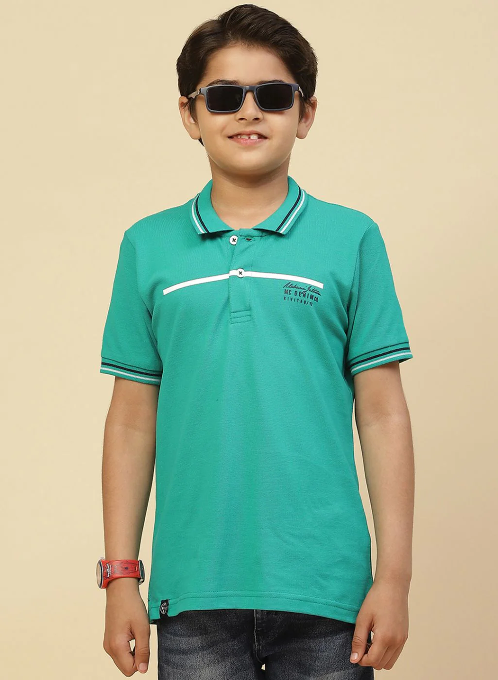 Boys Green Printed T-Shirt - Image 2