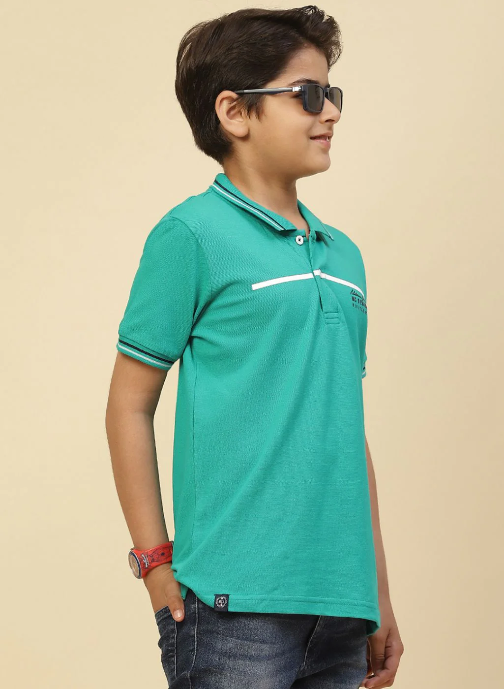 Boys Green Printed T-Shirt - Image 4