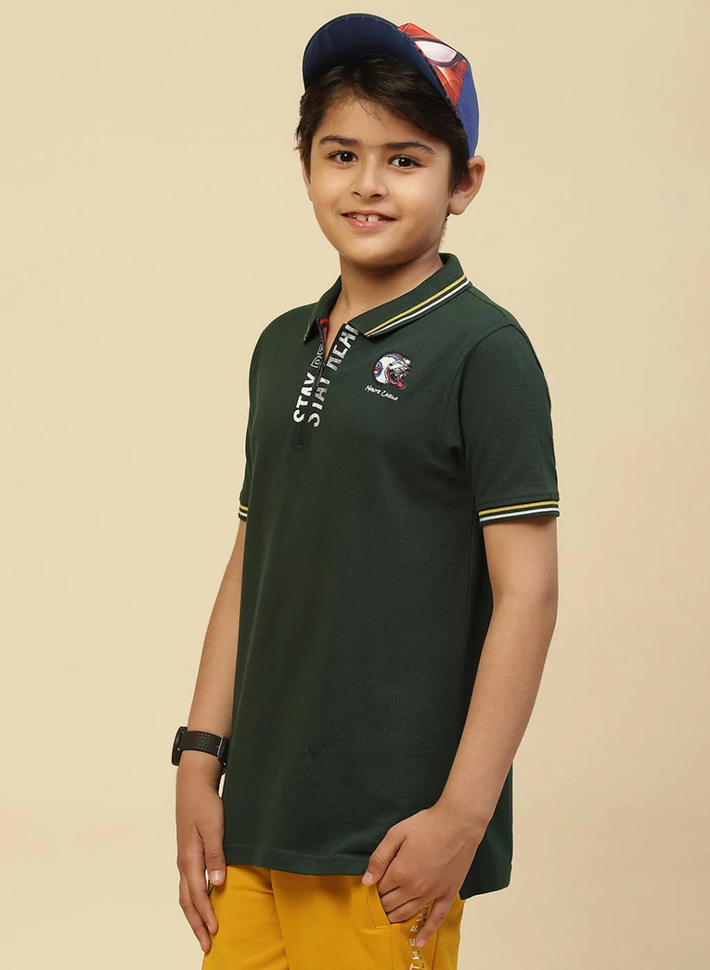 Boys Green Printed T-Shirt - Image 3