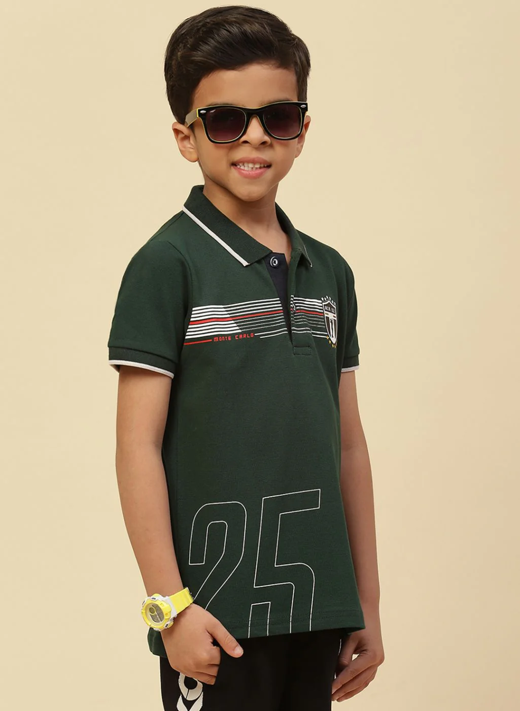 Boys Green Printed T-Shirt - Image 3