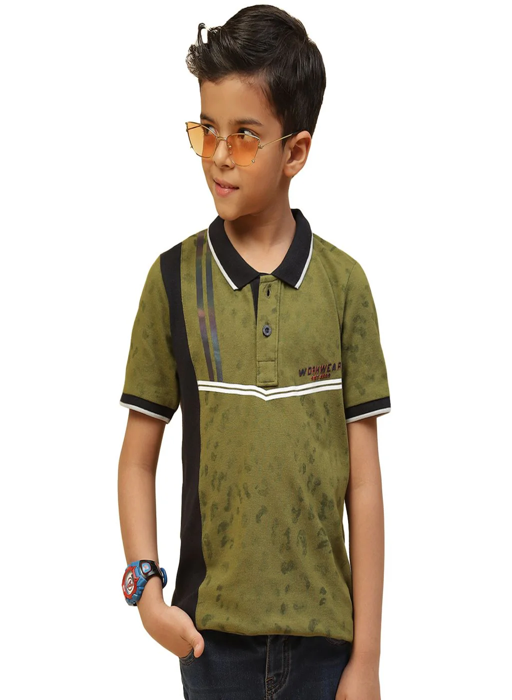 Boys Green Printed T-Shirt - Image 2