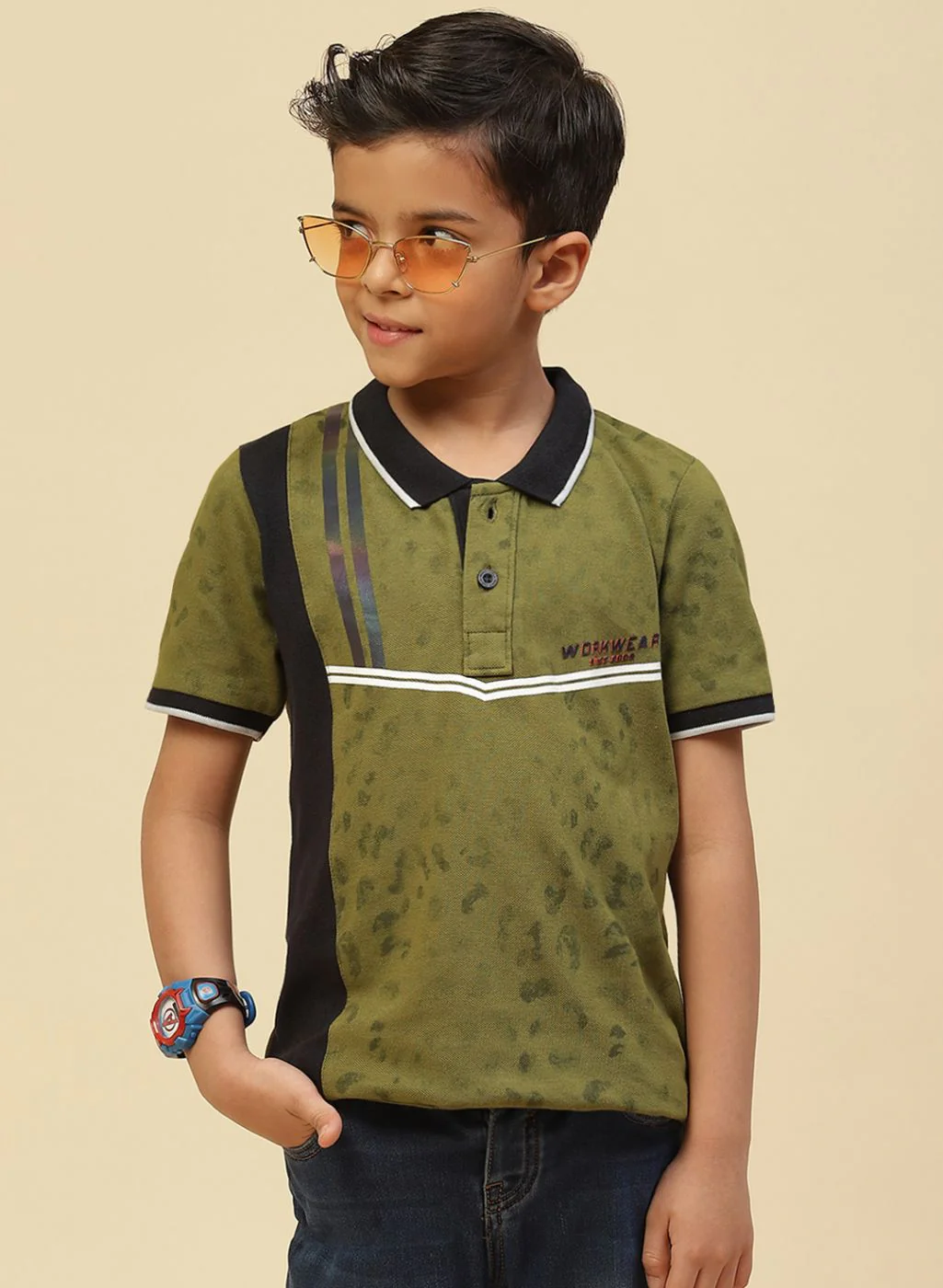 Boys Green Printed T-Shirt - Image 3