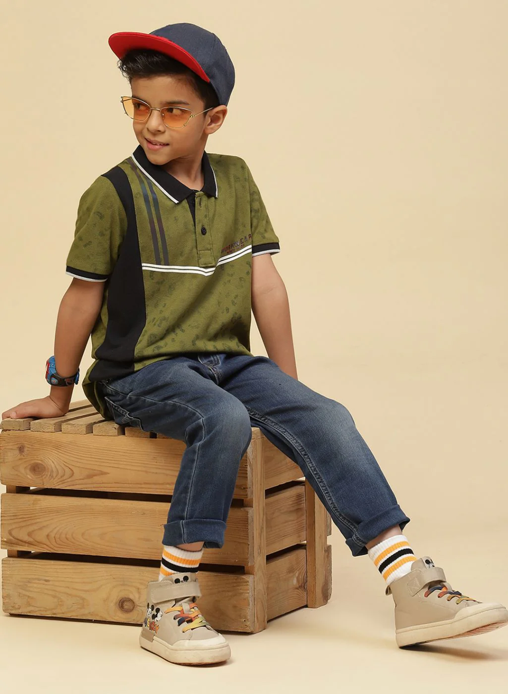 Boys Green Printed T-Shirt - Image 7