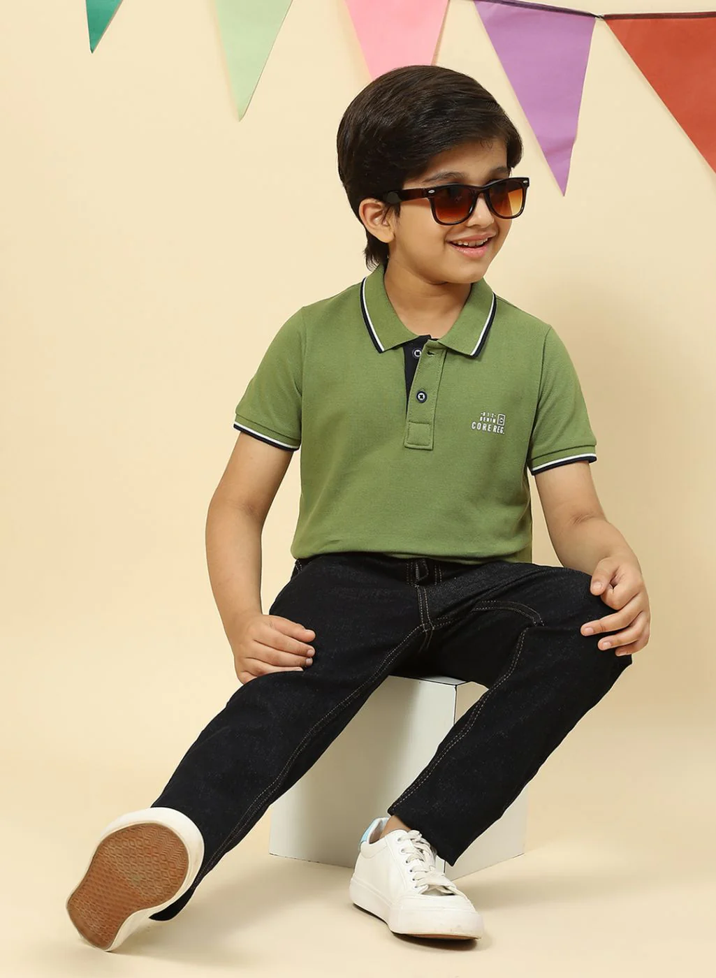 Boys Green Printed T-Shirt - Image 2