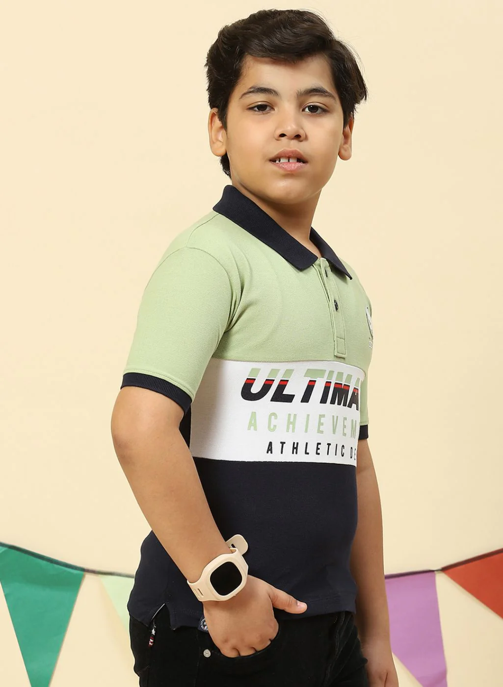 Boys Green Printed T-Shirt - Image 4