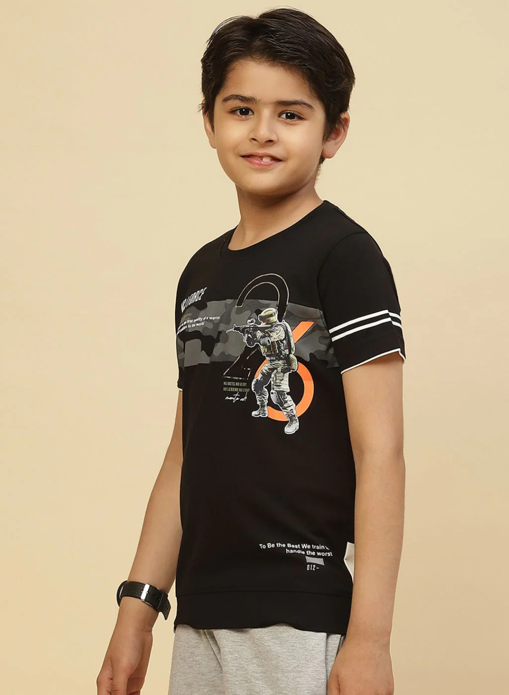 Boys Grey Printed Bermuda - Image 2