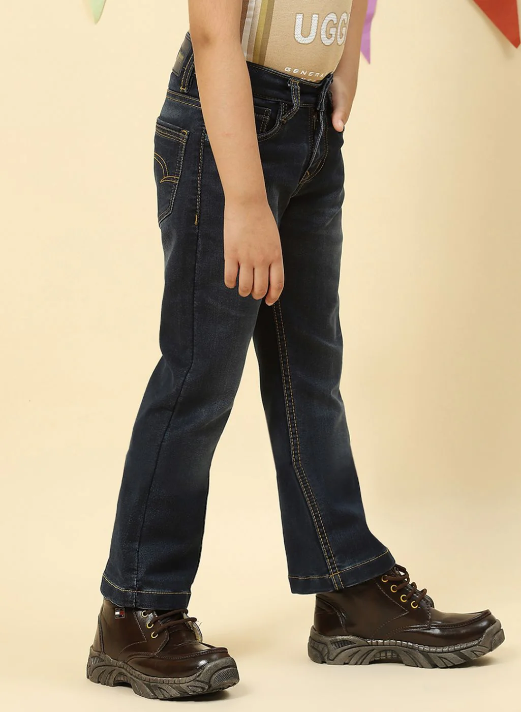 Boys Grey Regular Fit Denim - Image 4