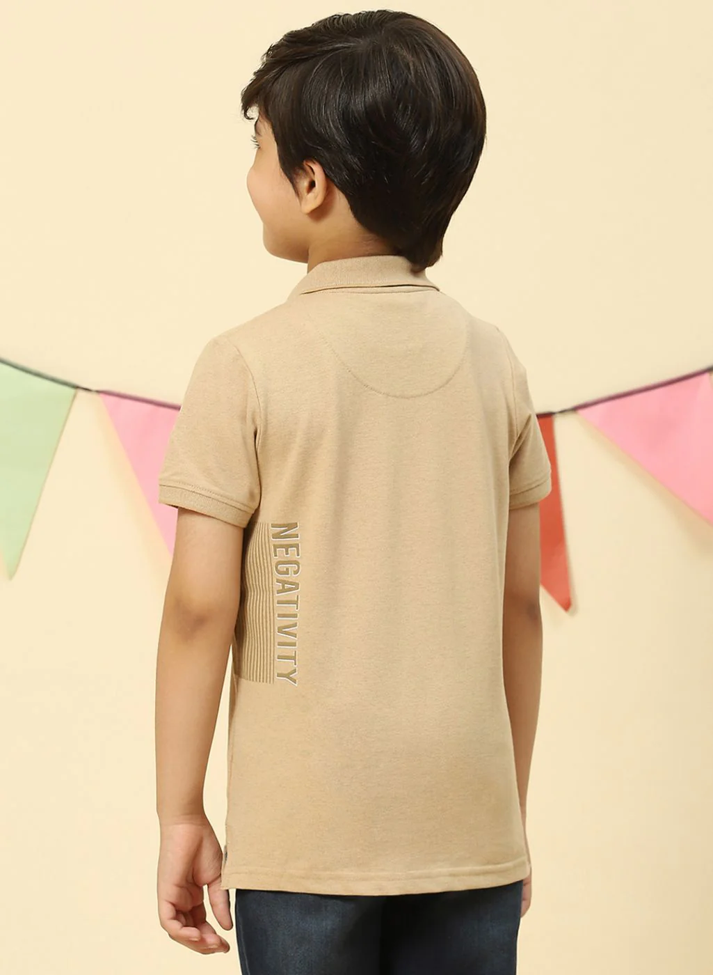 Boys Khaki Printed T-Shirt - Image 5