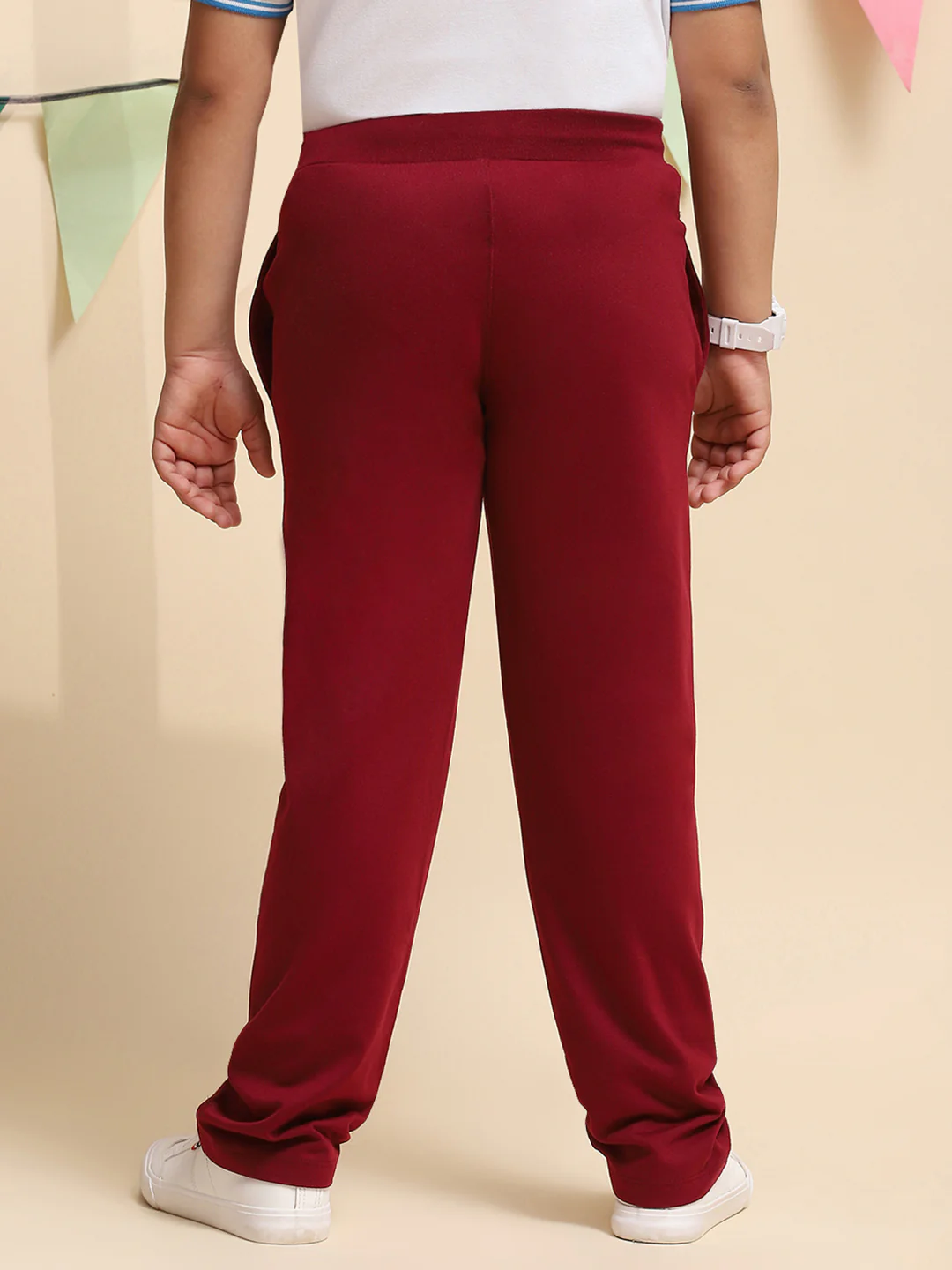 Boys Maroon Regular Fit Lower - Image 5