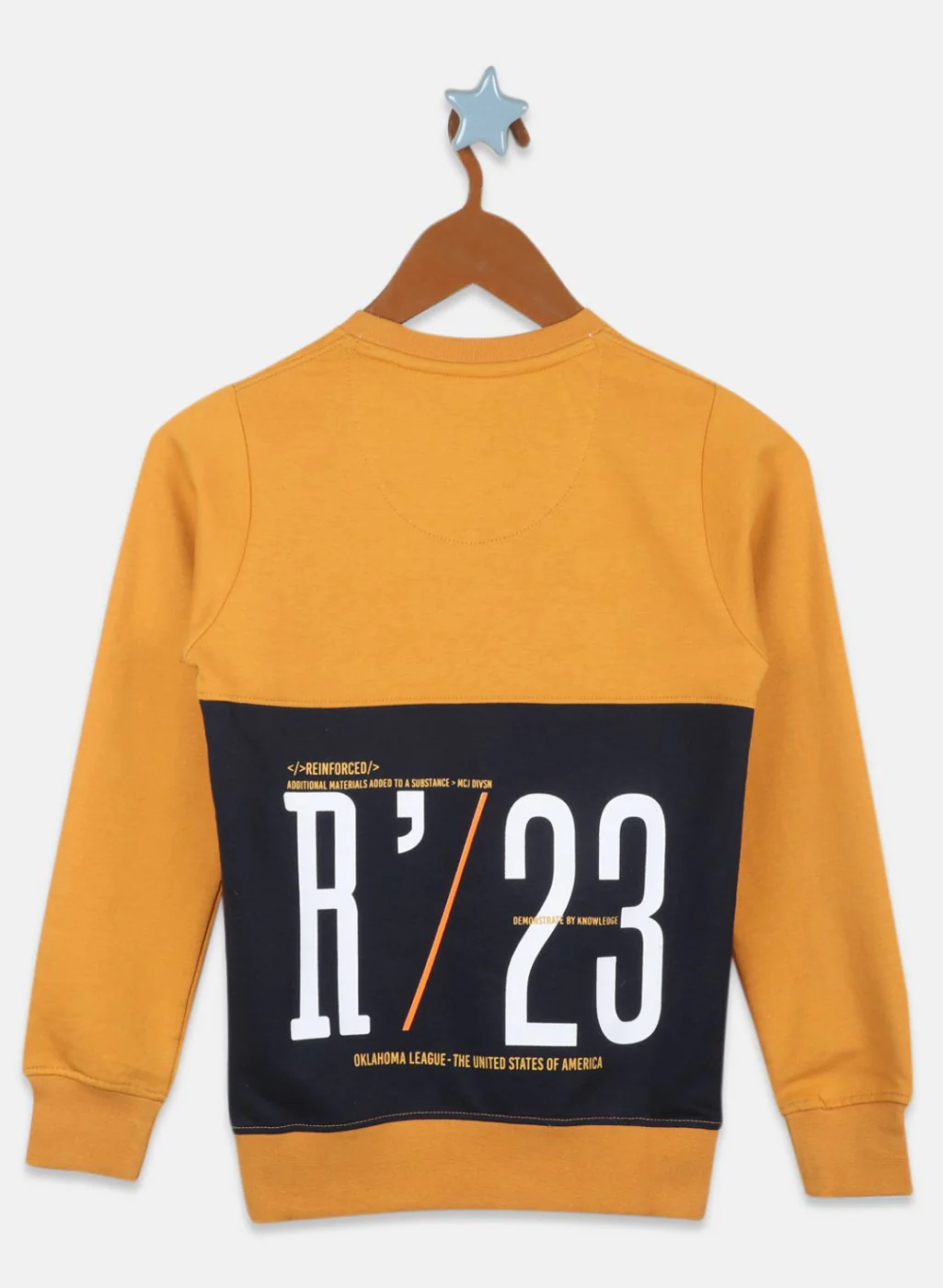 Boys Mustard Printed Sweatshirt - Image 2