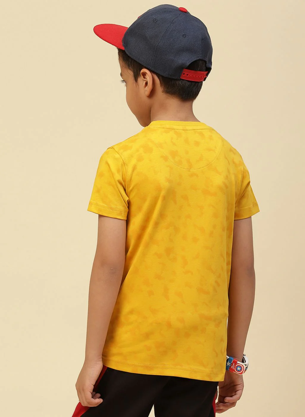 Boys Mustard Printed T-Shirt - Image 4
