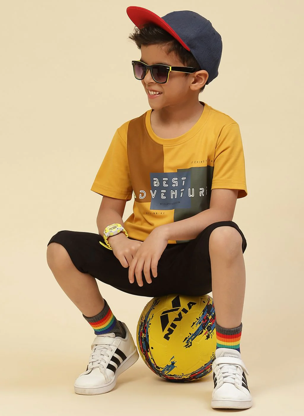 Boys Mustard Printed T-Shirt - Image 5