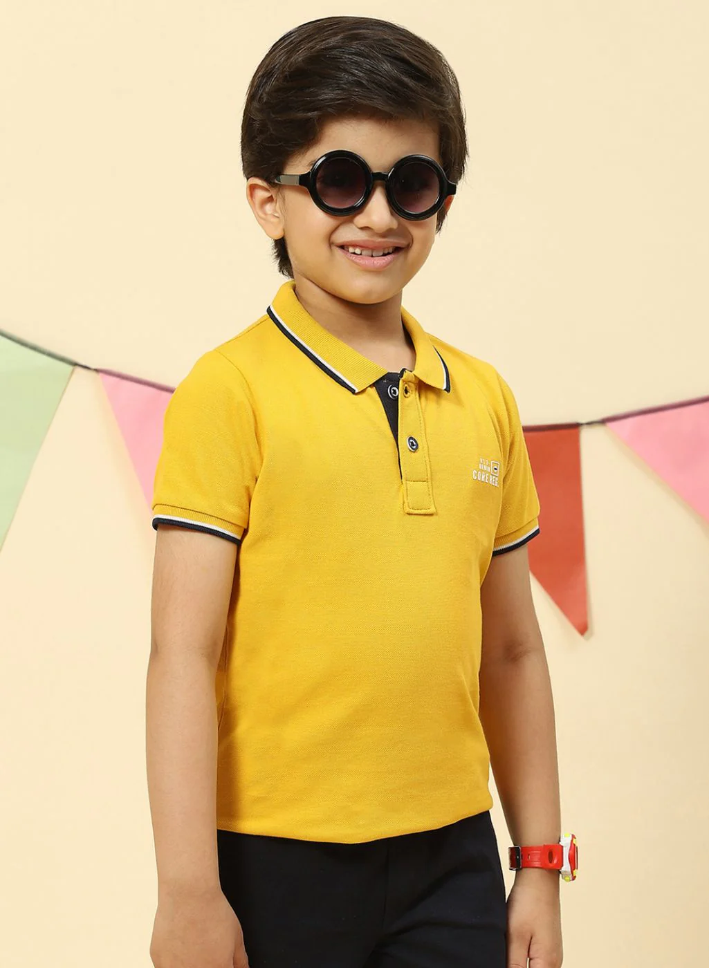 Boys Mustard Printed T-Shirt - Image 4