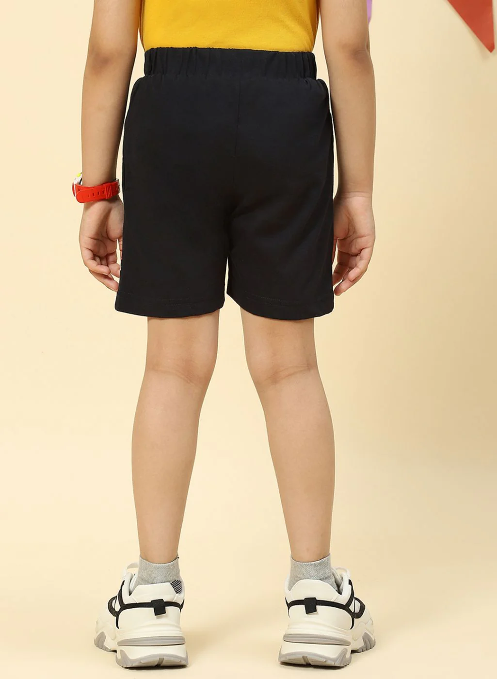 Boys NAvy Blue Printed Bermuda - Image 5