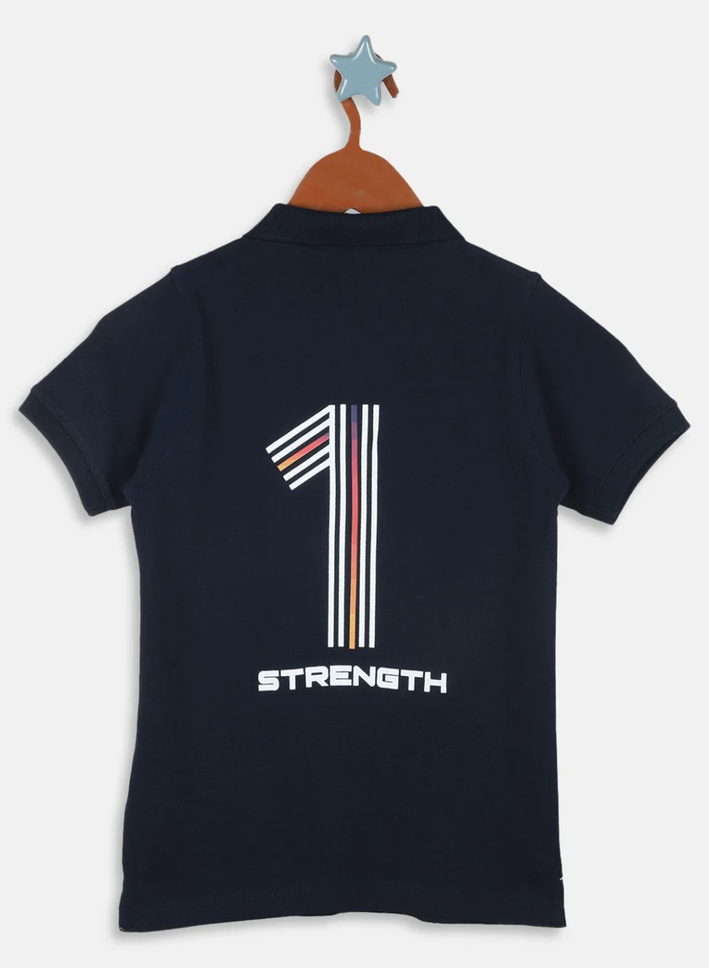 Boys Navy Blue Printed T-Shirt - Image 2
