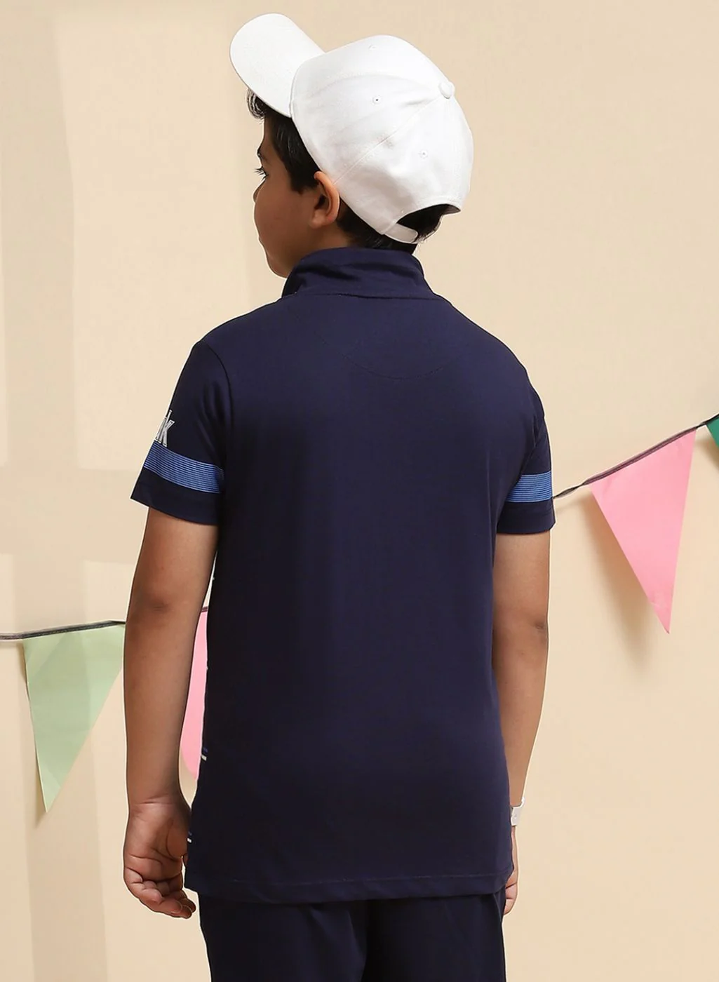 Boys Navy Blue Printed T-Shirt - Image 5