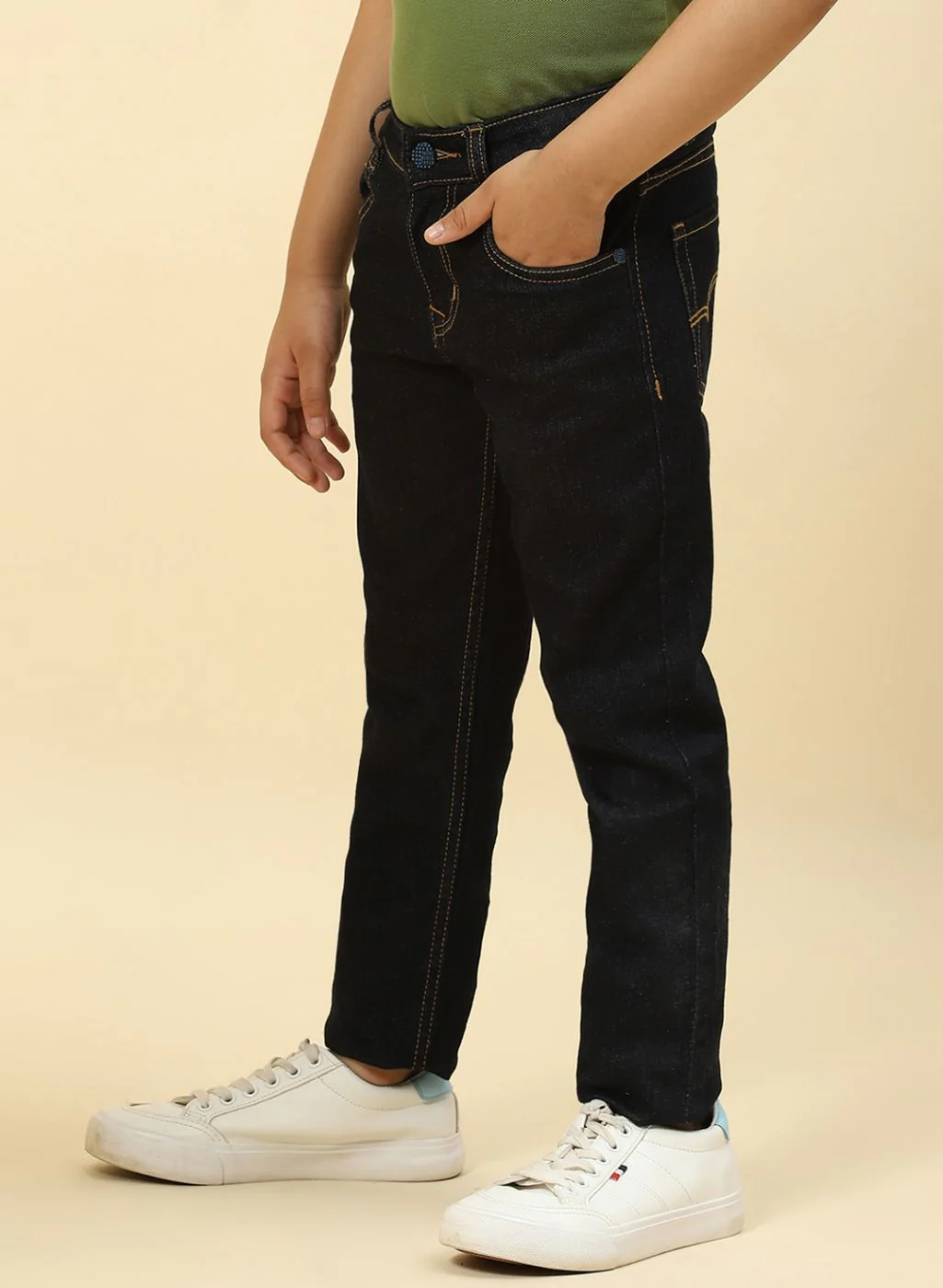 Boys NAvy Blue Slim Fit Denim - Image 3