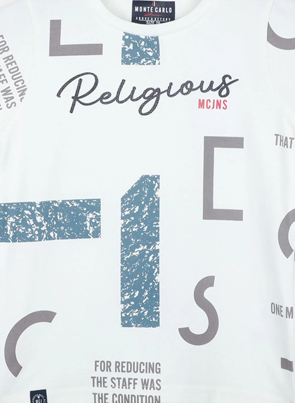 Boys Off White Printed T-Shirt - Image 3