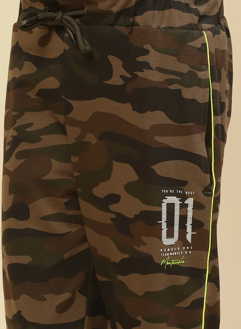Boys Olive Printed Capri - Image 6