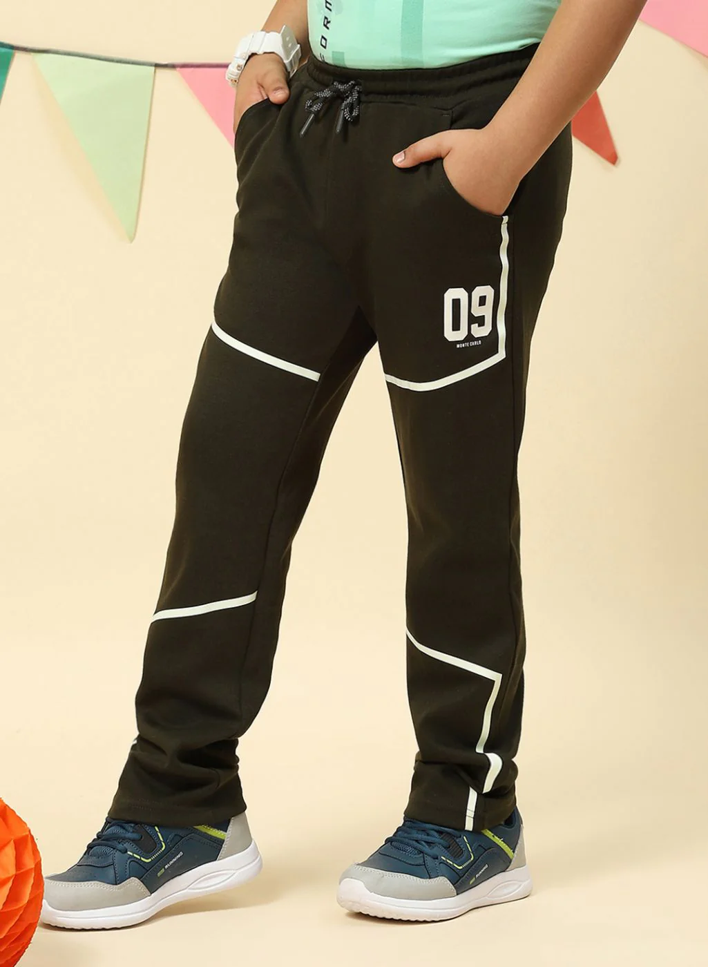 Boys Olive Regular Fit Lower - Image 3