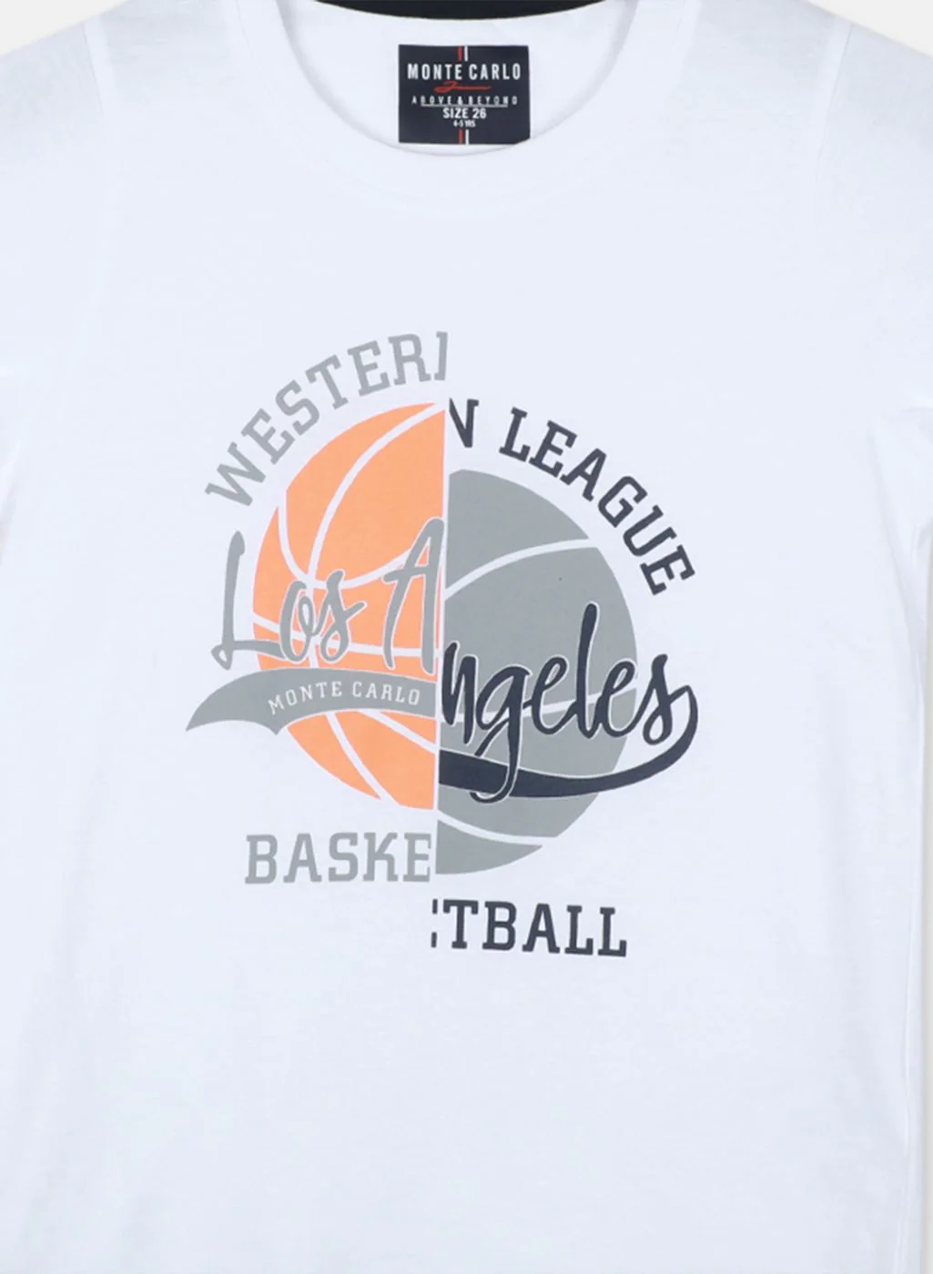 Boys Orange Printed T-Shirt - Image 5