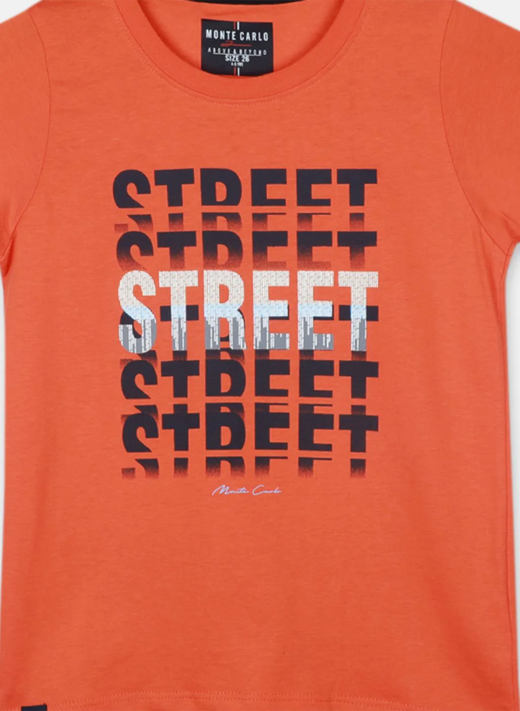 Boys Orange Printed T-Shirt - Image 7
