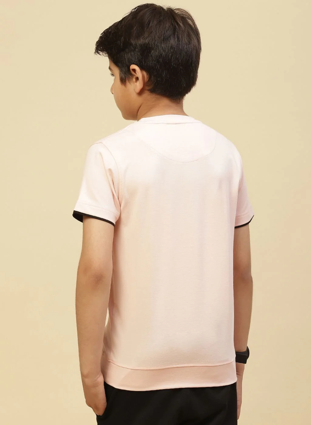 Boys Peach Printed T-Shirt - Image 4