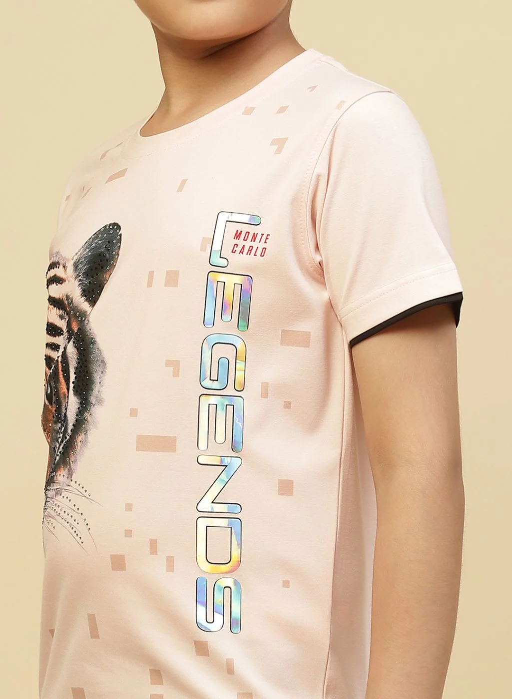 Boys Peach Printed T-Shirt - Image 6