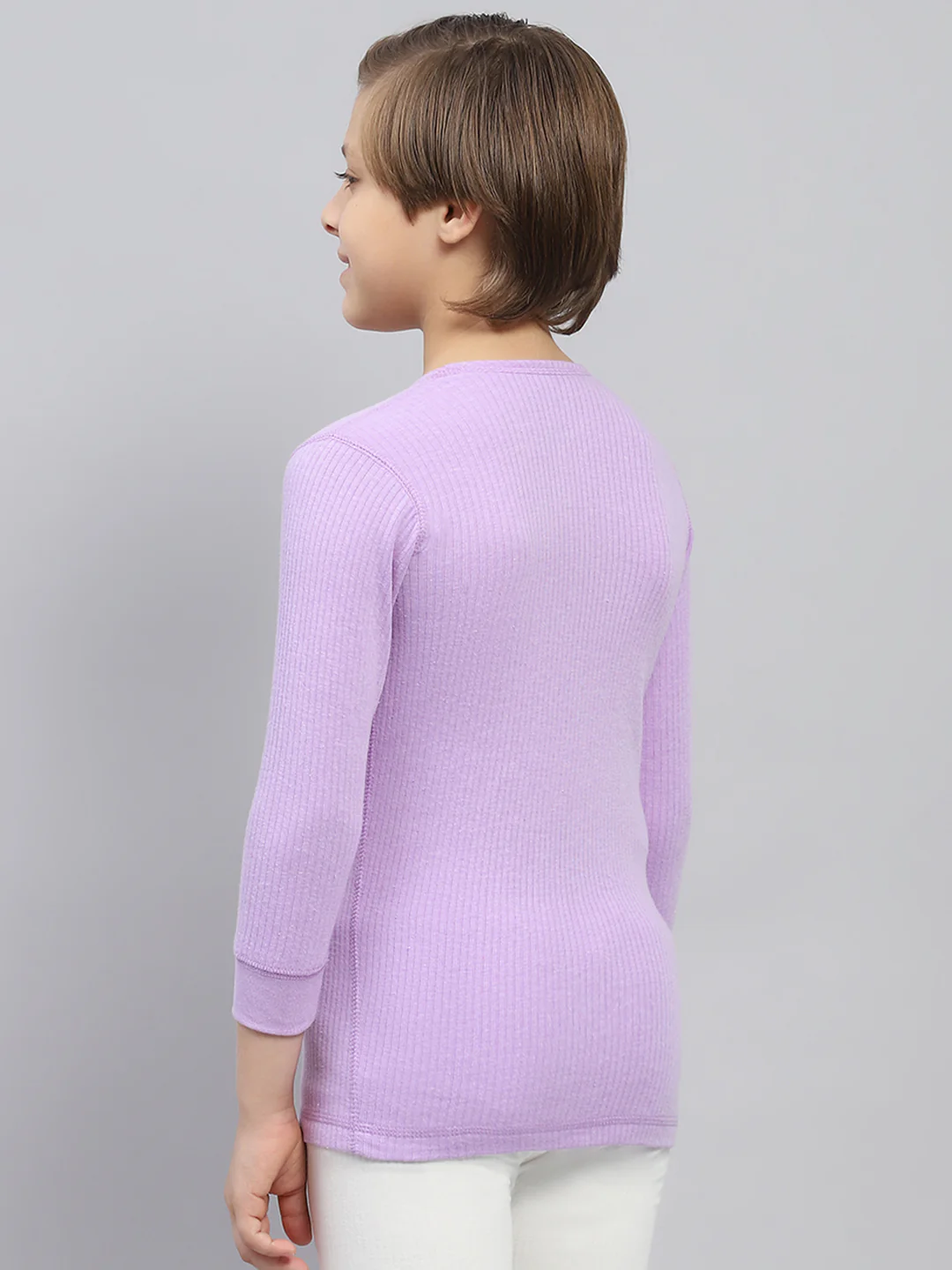 Boys Purple Solid Thermal Vest - Image 6