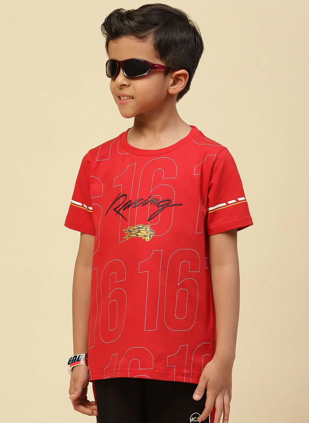 Boys Red Printed T-Shirt - Image 2