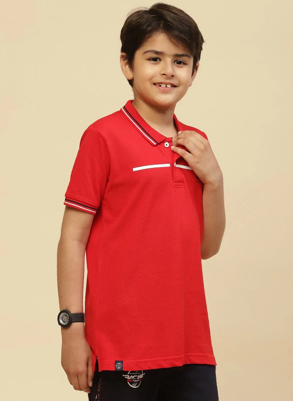 Boys Red Printed T-Shirt - Image 4