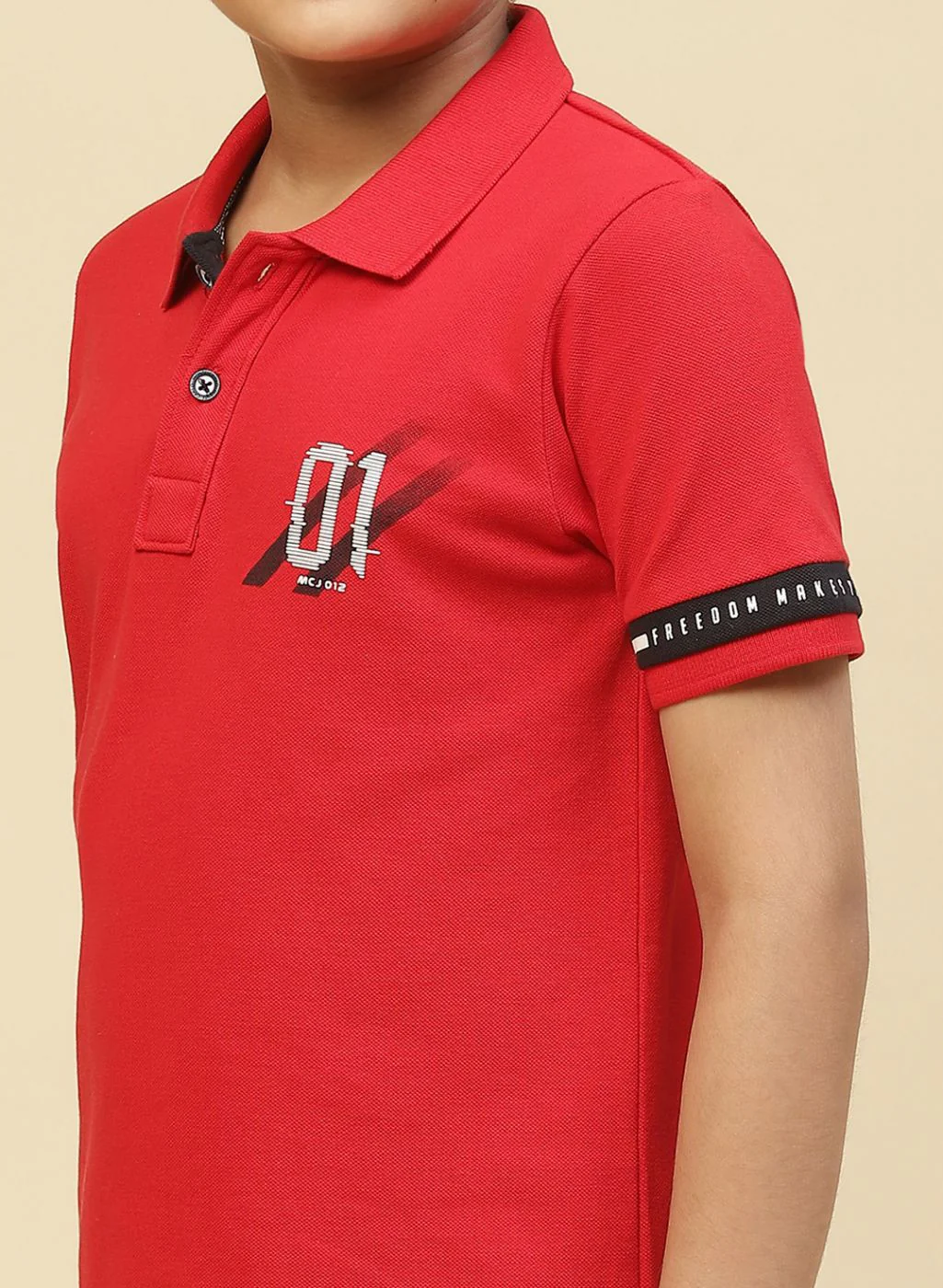Boys Red Printed T-Shirt - Image 5