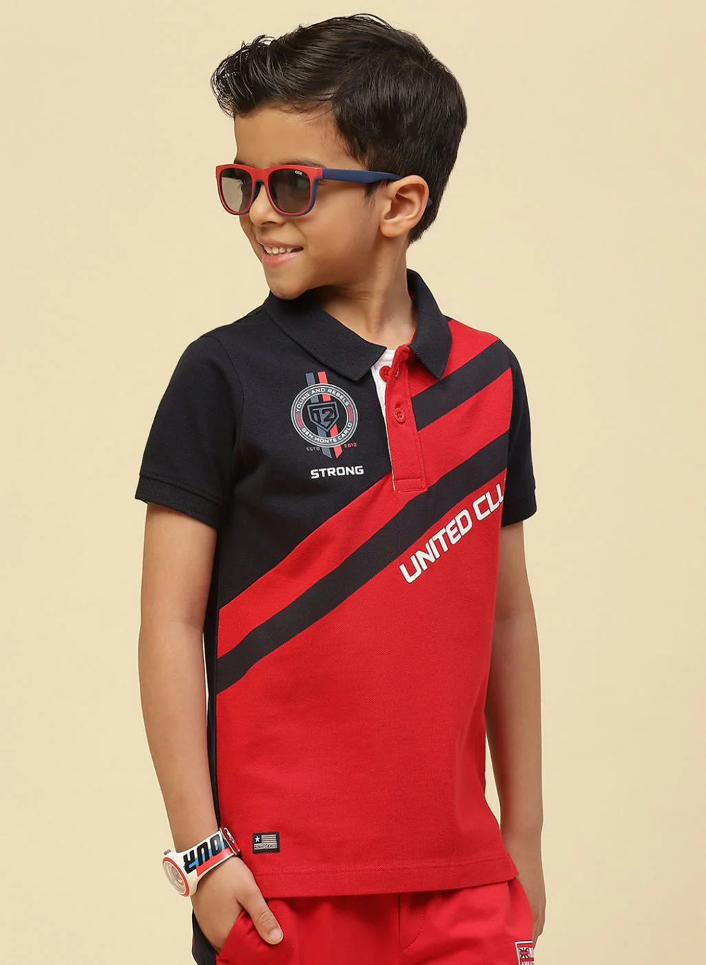 Boys Red Printed T-Shirt - Image 3