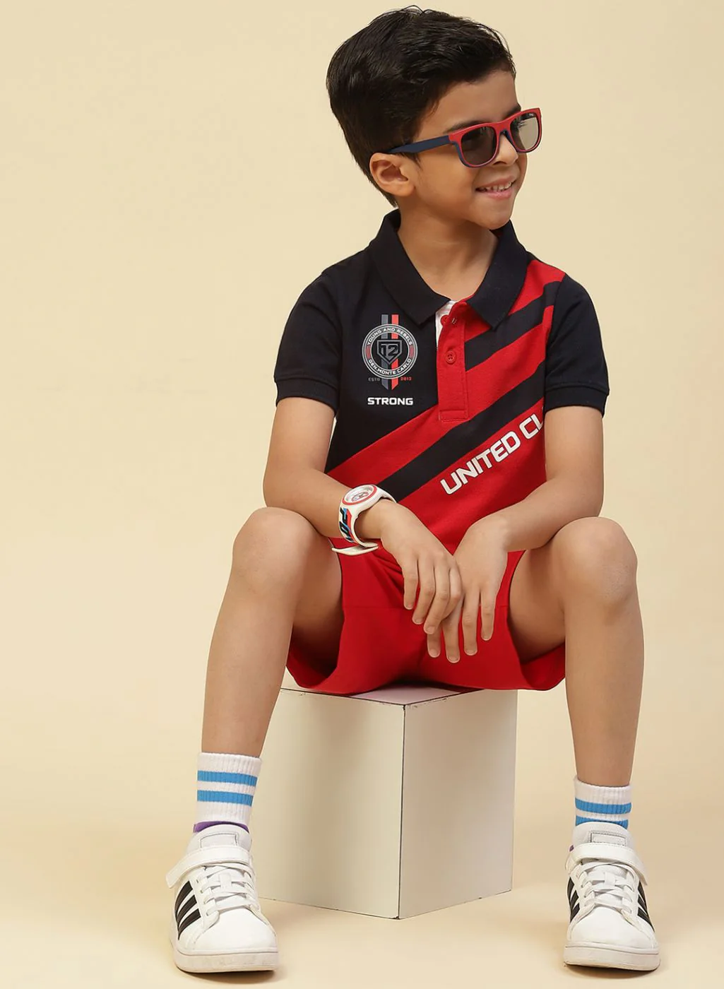 Boys Red Printed T-Shirt - Image 5