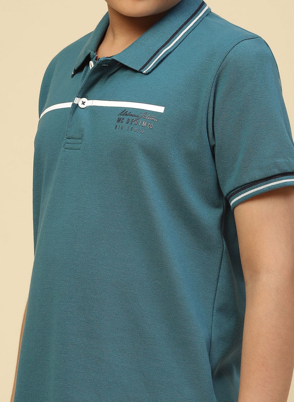 Boys Teal Blue Printed T-Shirt - Image 6