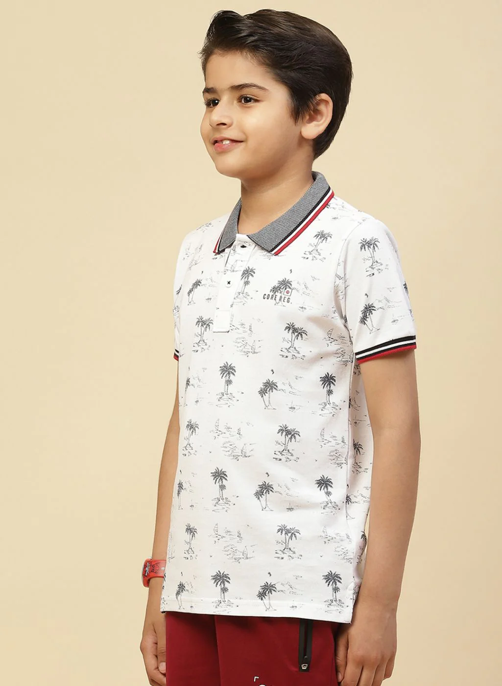 Boys White Printed T-Shirt - Image 3