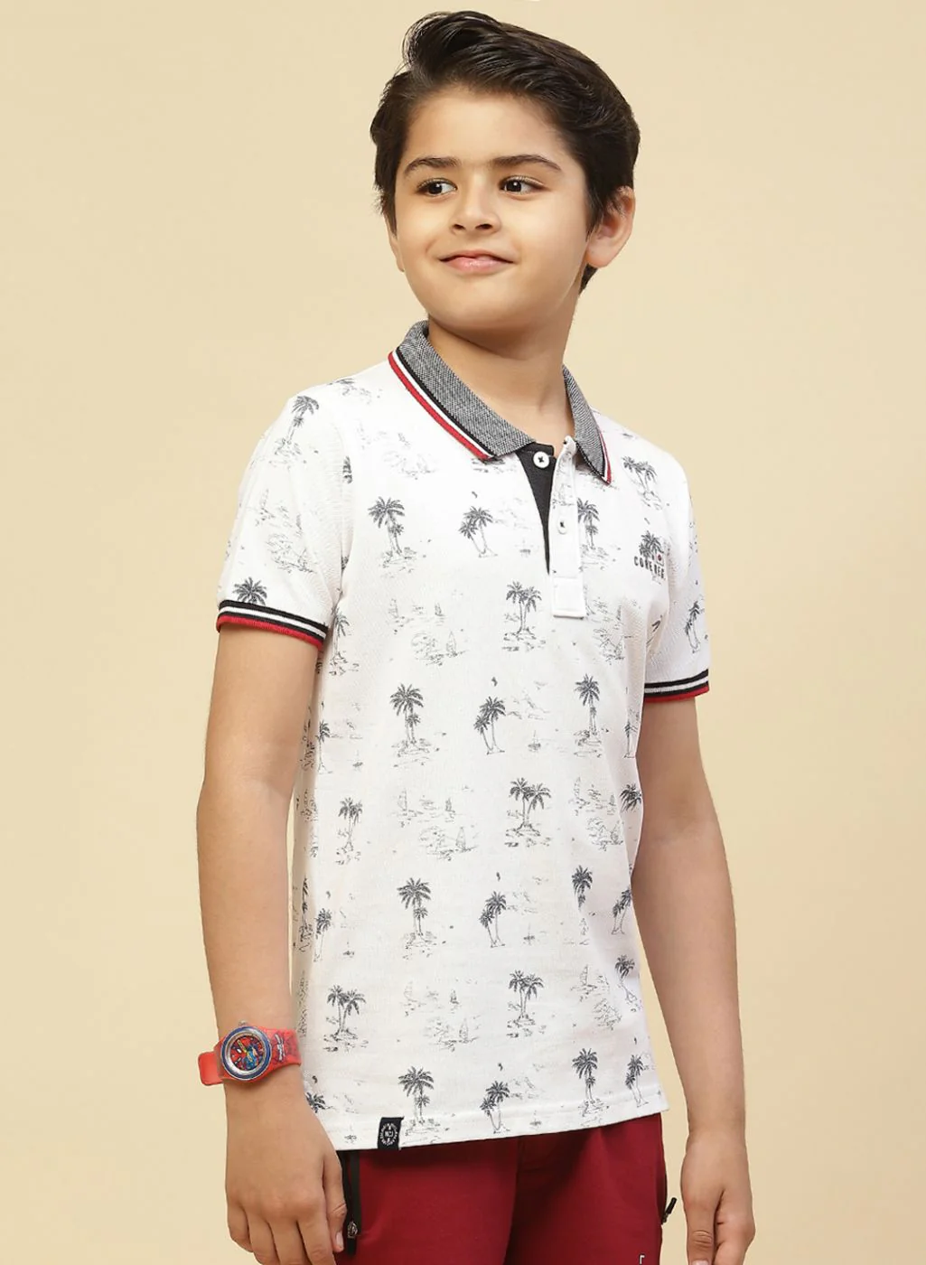Boys White Printed T-Shirt - Image 4