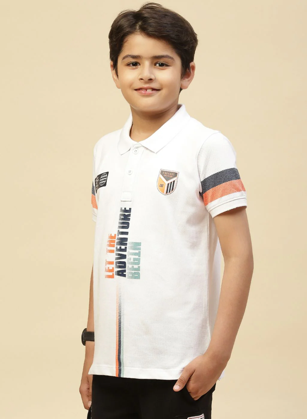 Boys White Printed T-Shirt - Image 3