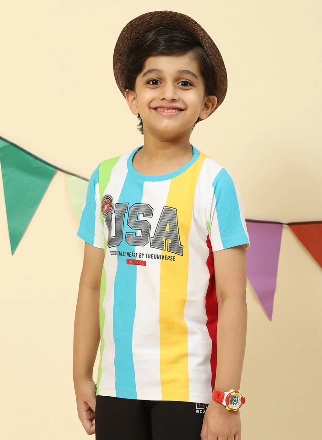 Boys White Printed T-Shirt - Image 3