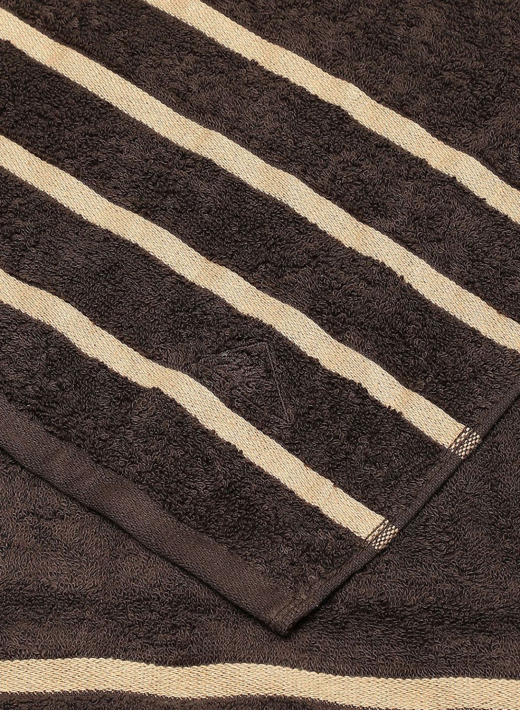 Brown & Beige Cotton 525 GSM Bath Towel (Pack of 2) - Image 4