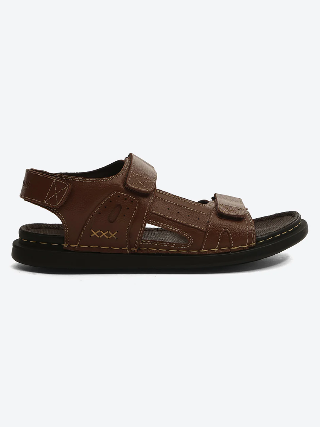 Monte Carlo Brown Velcro Adjustable Sporty Look I Daily Use Walking & Outdoor I Casual Floater Sandals for Men - Image 4
